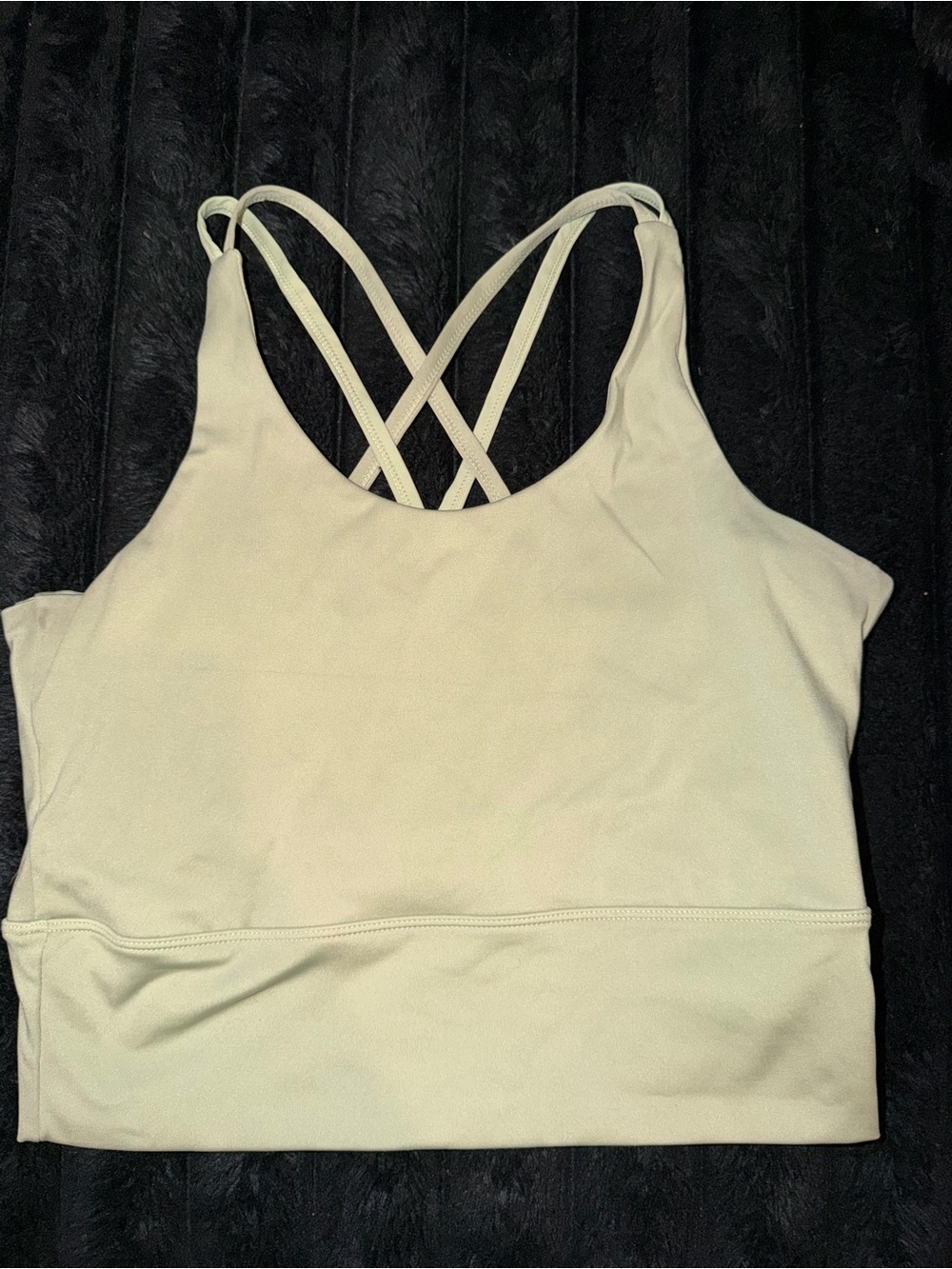 Light Sage Crisscross Back Sports Bra Top